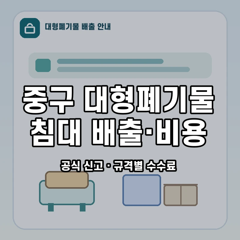 중구 침대 배출 신고 절차와 품목별 수수료 안내